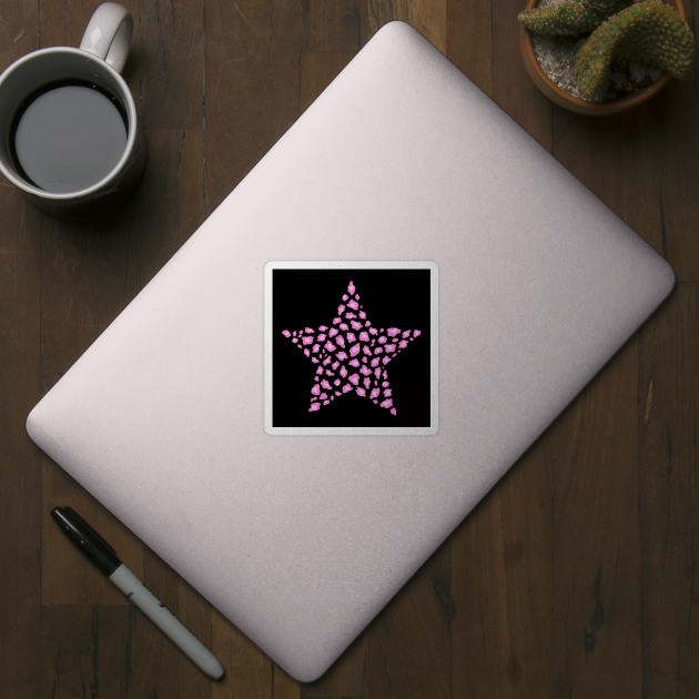 Leopard Print Star Pink by baysideasobo